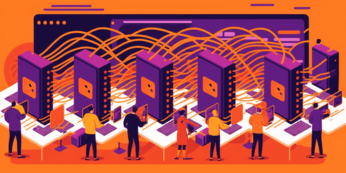 Many servers connected at the same time, for a single company, because of the flow of users