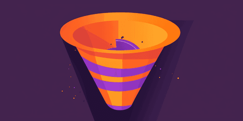a large centered funnel